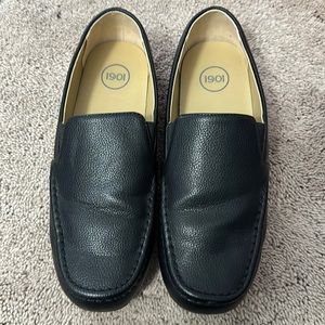 1901 boys black faux leather loafers